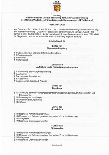 Kindergartensatzung (.pdf): (Satzung ab Febr. 2022)