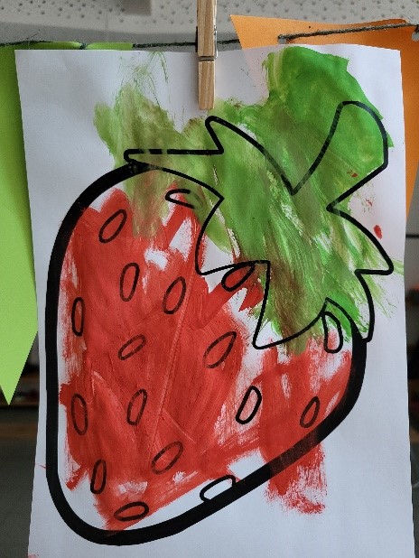 Haus für Kinder Wartenberg, Zeichnung einer Erdbeere